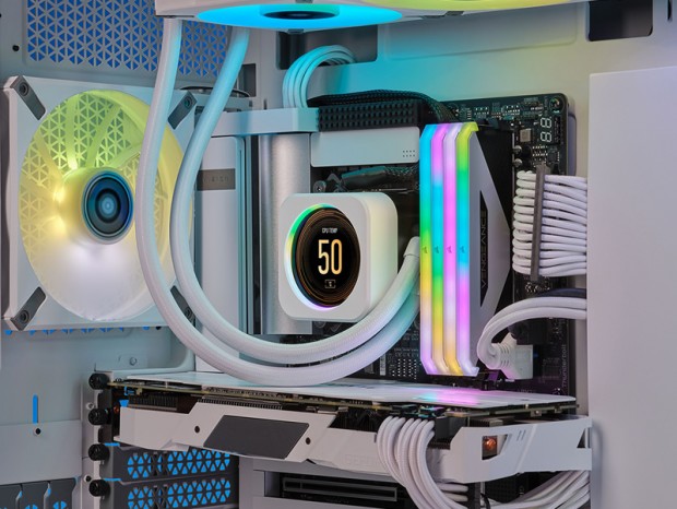 CORSAIR AIO水冷に追加できる、2.1インチIPS液晶アップグレードキットの白色モデル