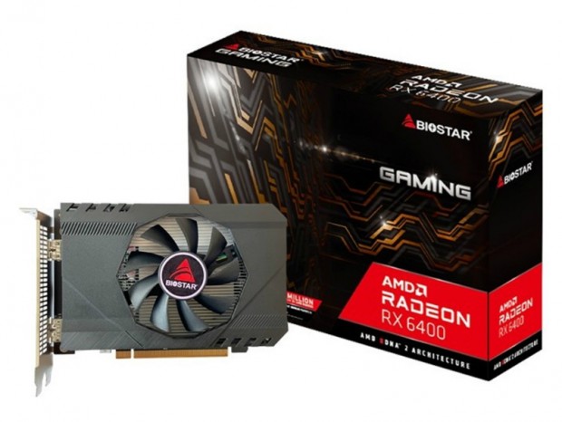 大型シングルファンクーラー搭載のRadeon RX 6400、BIOSTAR「VA6406RA46」