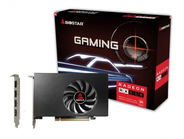 4K/4画面出力に対応する1スロット厚のRadeon RX 550がBIOSTARから発売