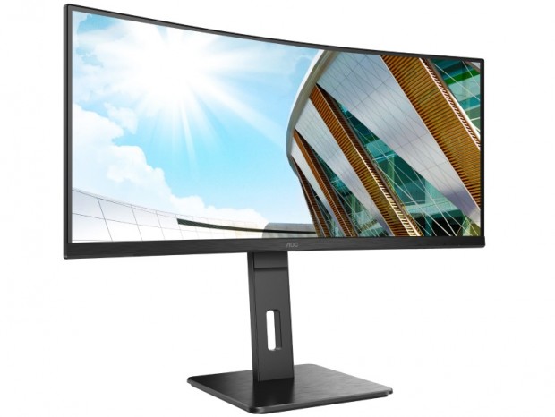曲率1500RのUSB Type-C対応34型UWQHD液晶ディスプレイ、AOC「CU34P2C」