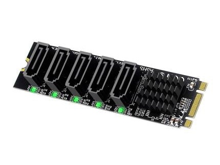 Sintech、M.2に接続できるSATA3.0ポートマルチプライヤ「PA-M2SA5」