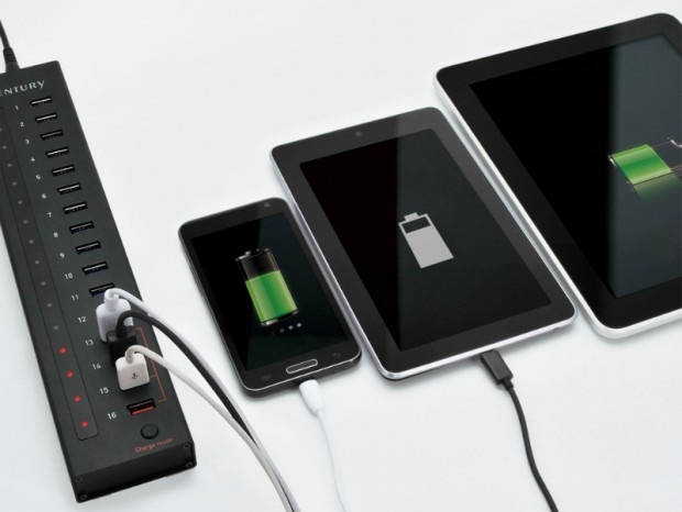 センチュリー、急速充電対応の16ポートUSBハブ「USB3.2 Gen1 Hub名人 十六段」