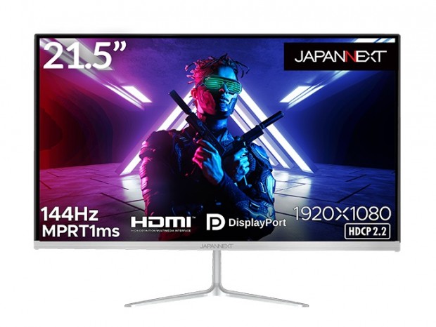 フレームレスデザインの21.5型144Hzゲーミング液晶、JAPANNEXT「JN-T215FLG144FHD」