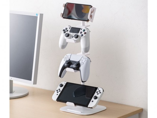 サンワダイレクト、関連デバイスをまとめて収納できるゲームパッドスタンドを発売
