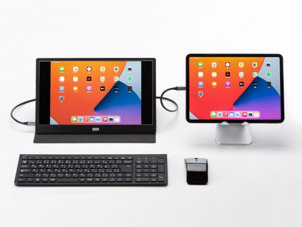 USB Type-Cケーブル1本で接続できる13.3型モバイル液晶がサンワサプライから