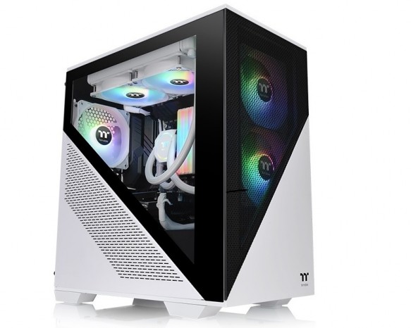 斜めカットデザインのミニタワーPCケース、Thermaltake「Divider 170 TG ARGB Micro」
