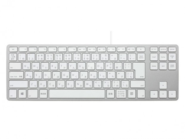 アルミ天板のスリムキーボード「Matias Wired Aluminum Tenkeyless」にWindows版