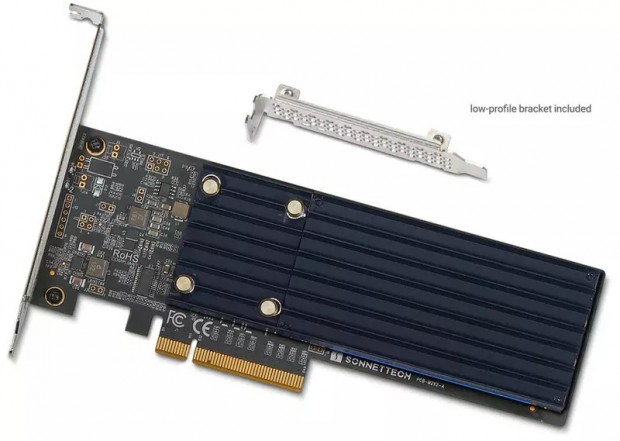Sonnet、2枚のNVMe M.2 SSDを搭載できるロープロ対応PCI-Express
