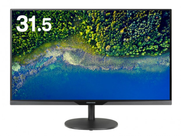USBハブ機能を搭載した31.5型フルHD液晶、グリーンハウス「GH-LCW32C-BK」