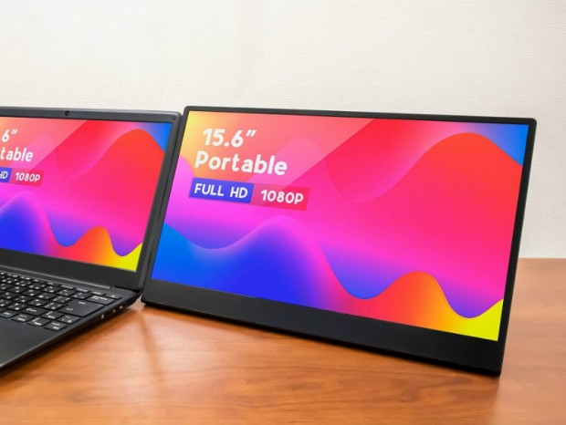 リンクス、無段階チルト調整に対応する15.6型モバイル液晶ディスプレイ発売