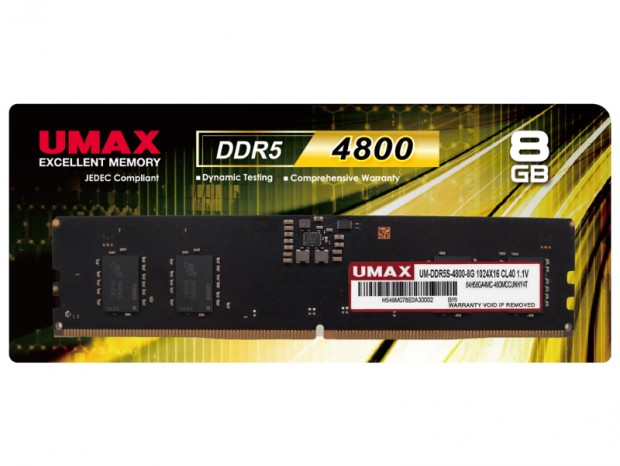 UMAX、動作クロック4,800MHzのDDR5メモリ計6製品発売