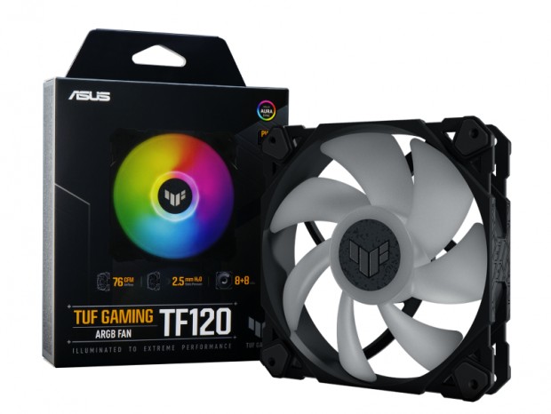 MTTF25万時間のAdvanced FDB採用ファン、ASUS「TUF GAMING TF120 ARGB」