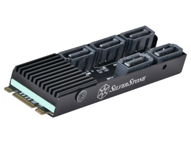 M.2 2280フォームファクタの5ポートSATA 3.0拡張カード、SilverStone「ECS07」