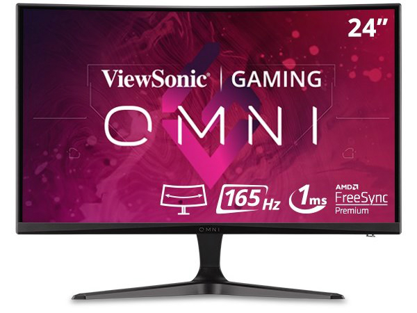 リフレッシュレート165Hzの24型曲面ゲーミング液晶、ViewSonic「OMNI VX2418C」