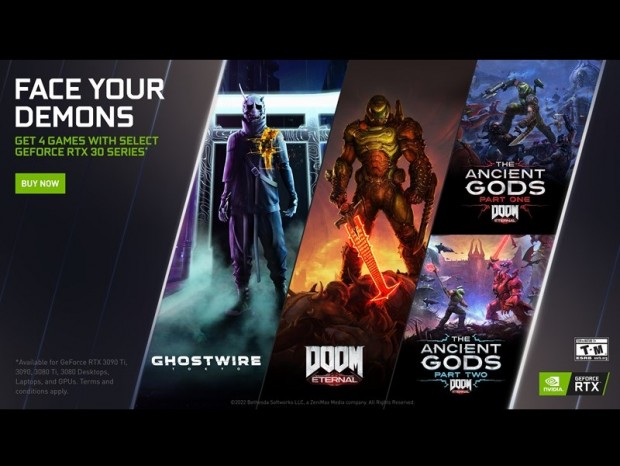 NVIDIA、GeForce RTX 3080以上の購入で「DOOM Eternal」などゲーム4作品がもらえるキャンペーン