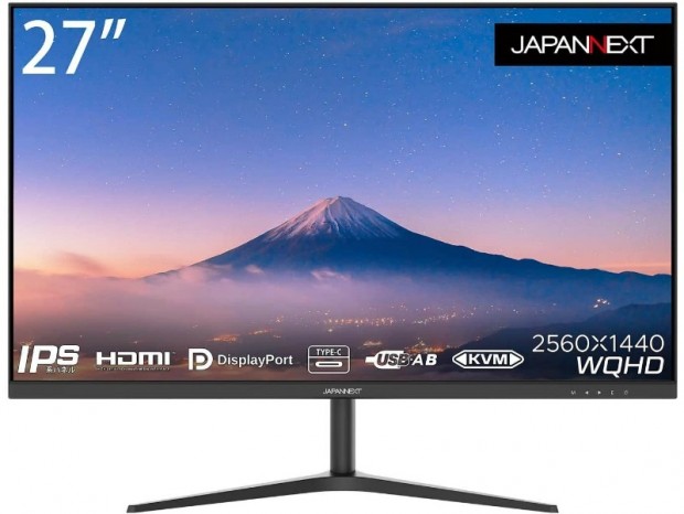 USB Type-C給電に対応する27型WQHD液晶、JAPANNEXT「JN-IPS27WQHDR-C65W」