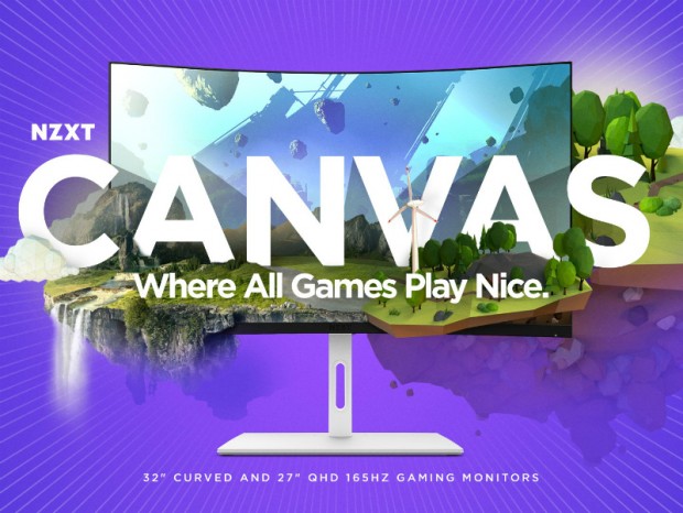 NZXT、165Hz/1ms対応のWQHDゲーミング液晶「Canvas」シリーズ2モデル