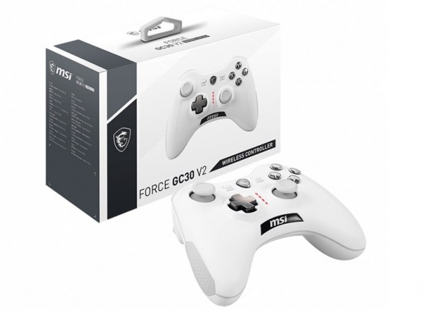MSI、無線＆有線両対応の真っ白なゲーミングコントローラ「FORCE GC30 V2 WHITE」発売