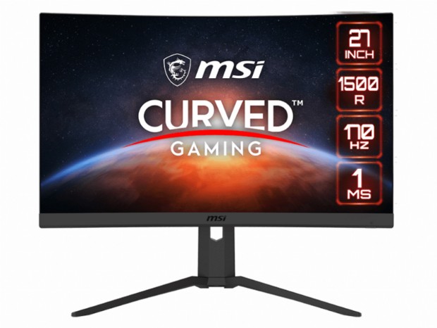 170Hz/1ms対応の27型WQHD曲面ゲーミング液晶ディスプレイ、MSI「G27CQ4P E2」