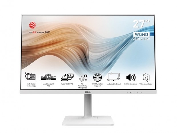 MSI、65W PD機能やKVMスイッチ搭載の27型WQHDビジネス液晶「Modern MD272QPW」