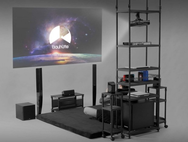 Bauhutte、天井に穴あけ不要でプロジェクターを設置できる「天吊プロジェクターラック2」