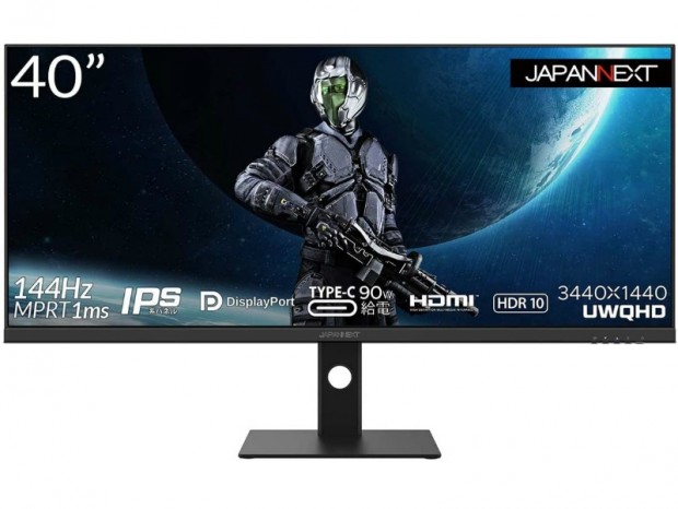144Hz/1ms対応の40型UWQHDゲーミング液晶、JAPANNEXT「JN-IPS40UWQHDR144」