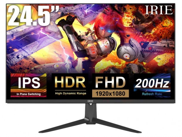 200Hz対応の24.5型フルHD IPSゲーミング液晶、IRIE「FFF-LD25G5」