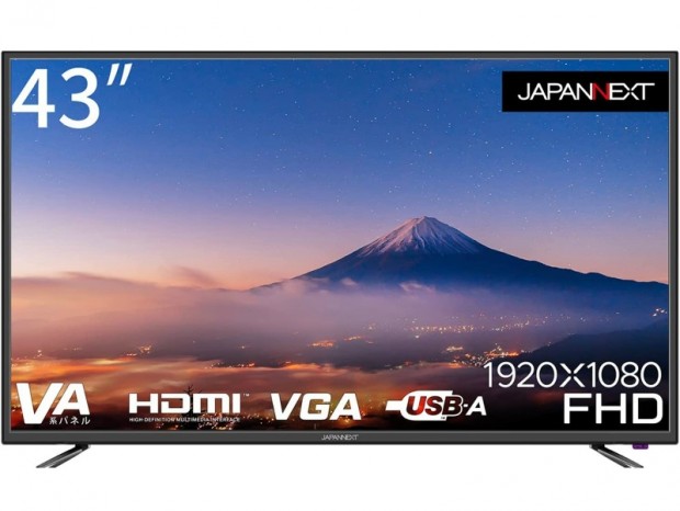 USB再生に対応する43型フルHD液晶ディスプレイ、JAPANNEXT「JN-V430FHD」