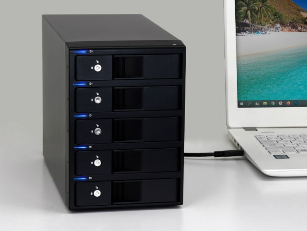 USB Type-C/eSATA両対応の5ベイHDDケース、センチュリー「裸族の集合住宅 5Bay Type-C」