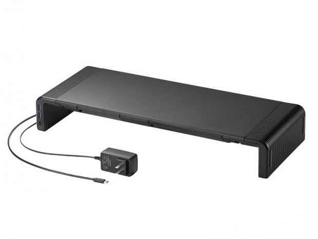USBハブやスマホスタンド、小物用引き出しを備えた机上ラックがサンワサプライから