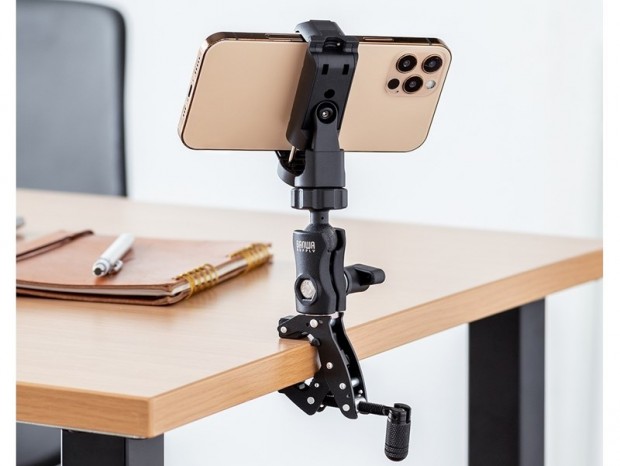サンワダイレクト、円柱や角柱にも取り付け可能なクランプ式カメラマウント2製品