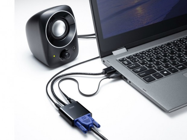 HDMIをD-Subとアナログオーディオに変換するアダプタがサンワサプライから