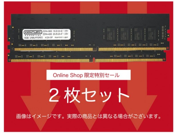 センチュリーマイクロ、4,000MHz駆動の16GB×2 DDR4メモリキットを特別価格で販売