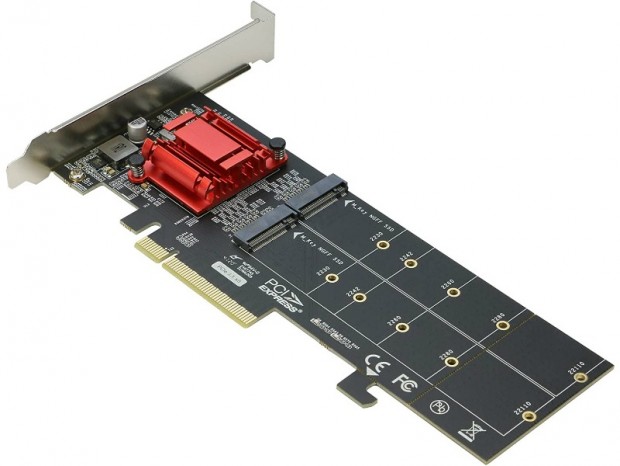 2枚のNVMe M.2 SSDを搭載できるPCI Express変換カード、Sintech「ST