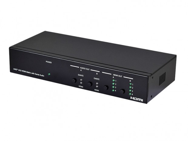 Cypress Technology、Dante対応の4入力/2出力4K HDMIマトリクススイッチ発売