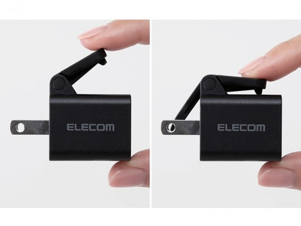 コンセントから簡単に抜ける“楽抜けレバー”付きUSB充電器がエレコムから