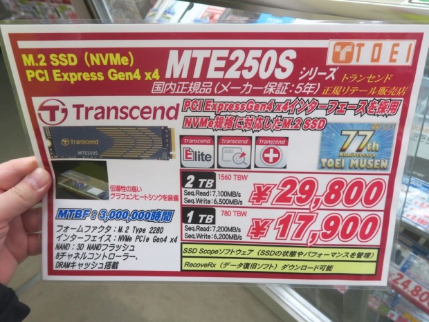 PCIe SSD 250Sシリーズ 店頭POP