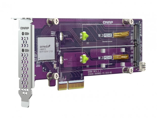 QNAP、NVMe SSD用M.2スロットを2基増設できるPCI Express拡張カード2種