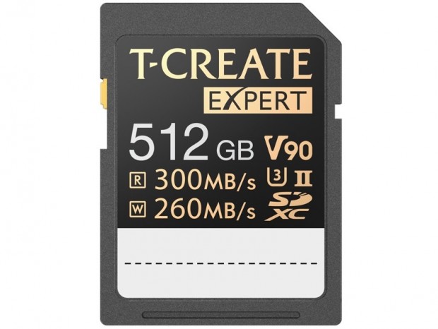 最大300MB/sのクリエイター向けSDXCカード、Team「T-CREATE EXPERT SDXC UHS-II U3 V90」