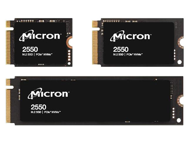 Micron、232層の最新3D NANDを採用するPCIe 4.0 SSD「2550 NVMe SSD