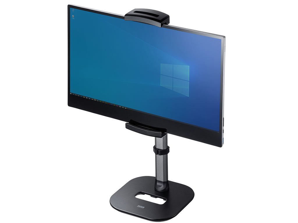 15.8型までのディスプレイに対応する、高さ調節可能な伸縮アームスタンド エルミタージュ秋葉原