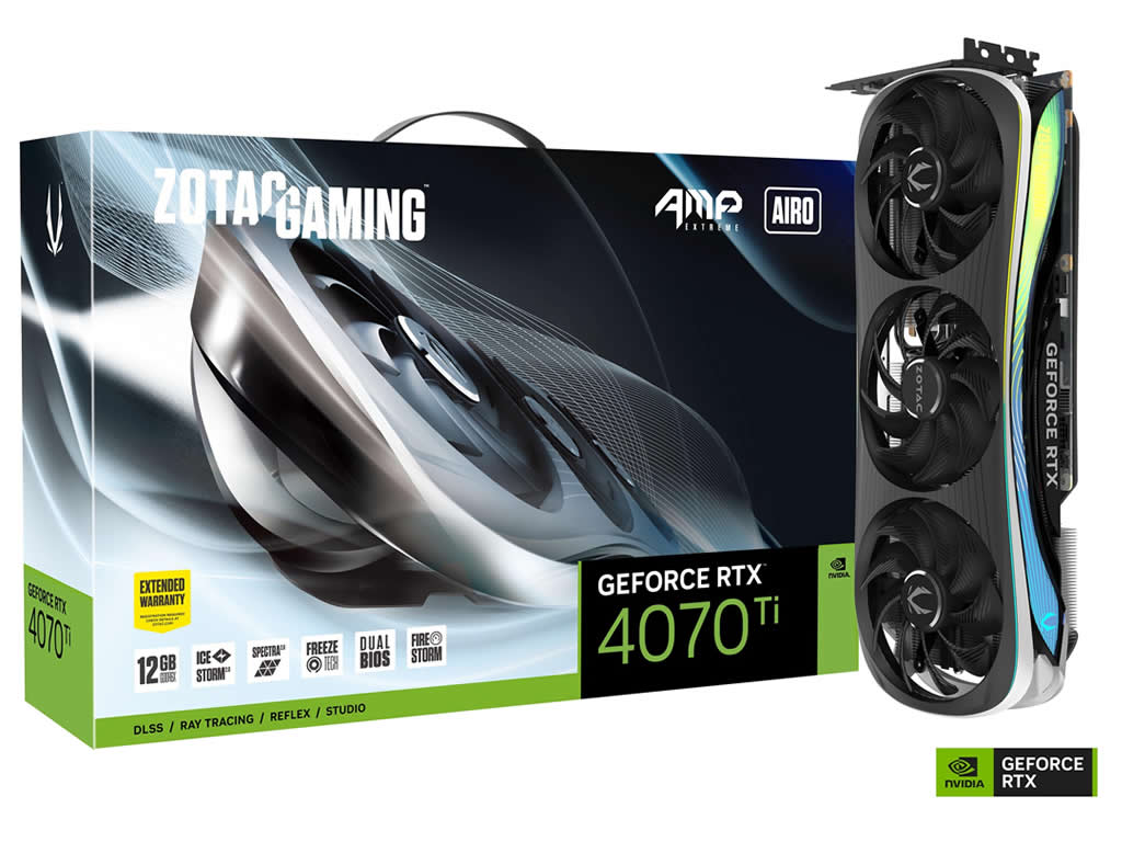 ZOTAC、検証済み「ZOTAC GAMING GeForce RTX 4070 Ti AMP Extreme AIRO