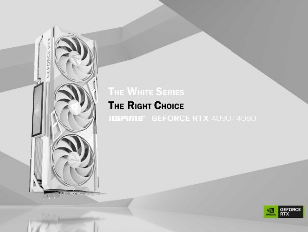 白い3連ファンクーラーを搭載したGeForce RTX 4090/4080、Colorful「iGame Vulcan White」