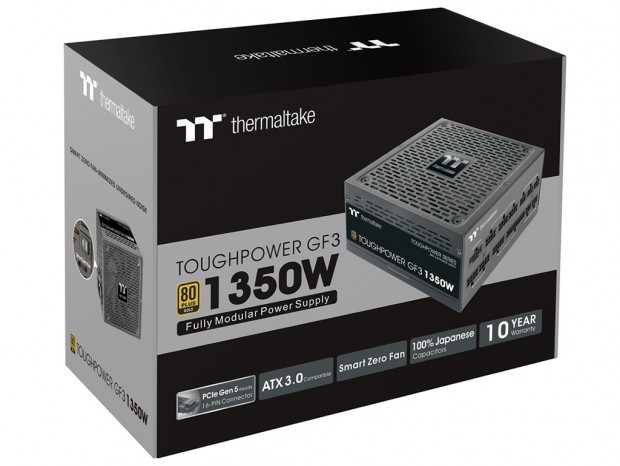 ATX 3.0対応の1,350W電源ユニット、Thermaltake「TOUGHPOWER GF3 1350W PCI Gen5.0 GOLD」発売