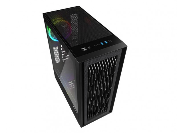 3Dウェーブデザインのフロントパネルを採用するミドルタワー、SHARKOON「RGB WAVE」