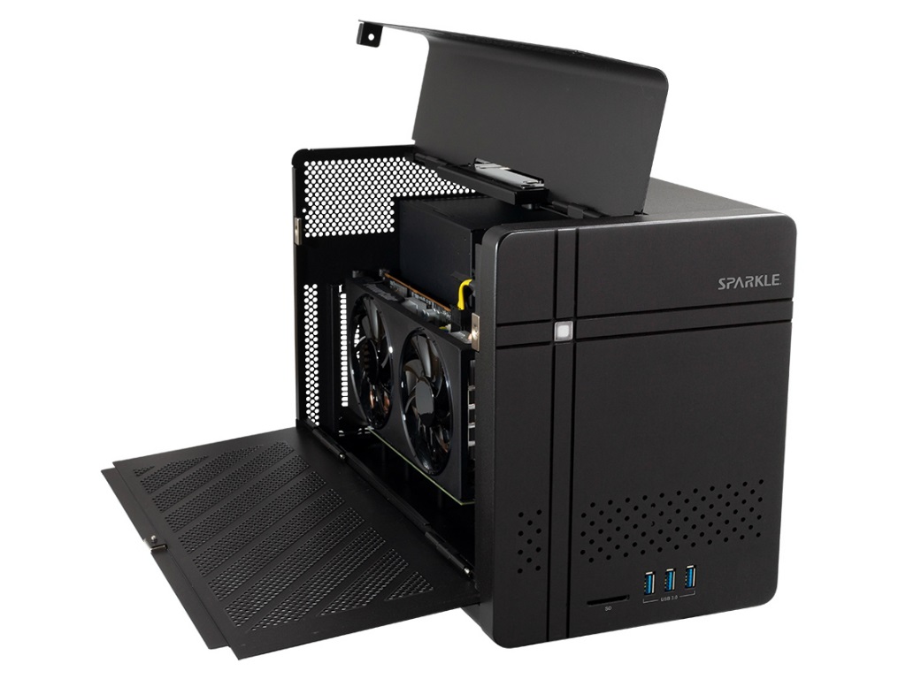 750Wの大容量電源を搭載したThunderbolt 3外付けGPUボックス、SPARKLE