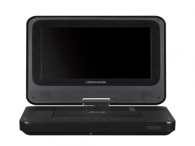 グリーンハウス、どこでもBlu-rayを再生できる9型ポータブルプレイヤー「GH-PBD9A-BK」