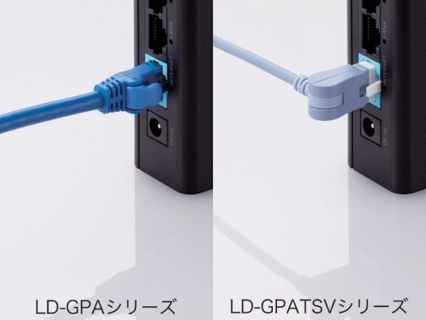 コネクタ部分が180°スイングするカテゴリー6A準拠のLANケーブルがエレコムから