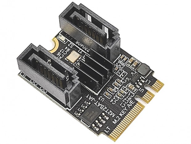 Wi-Fi向けM.2スロットに対応するデュアルSATAカードがSintechから