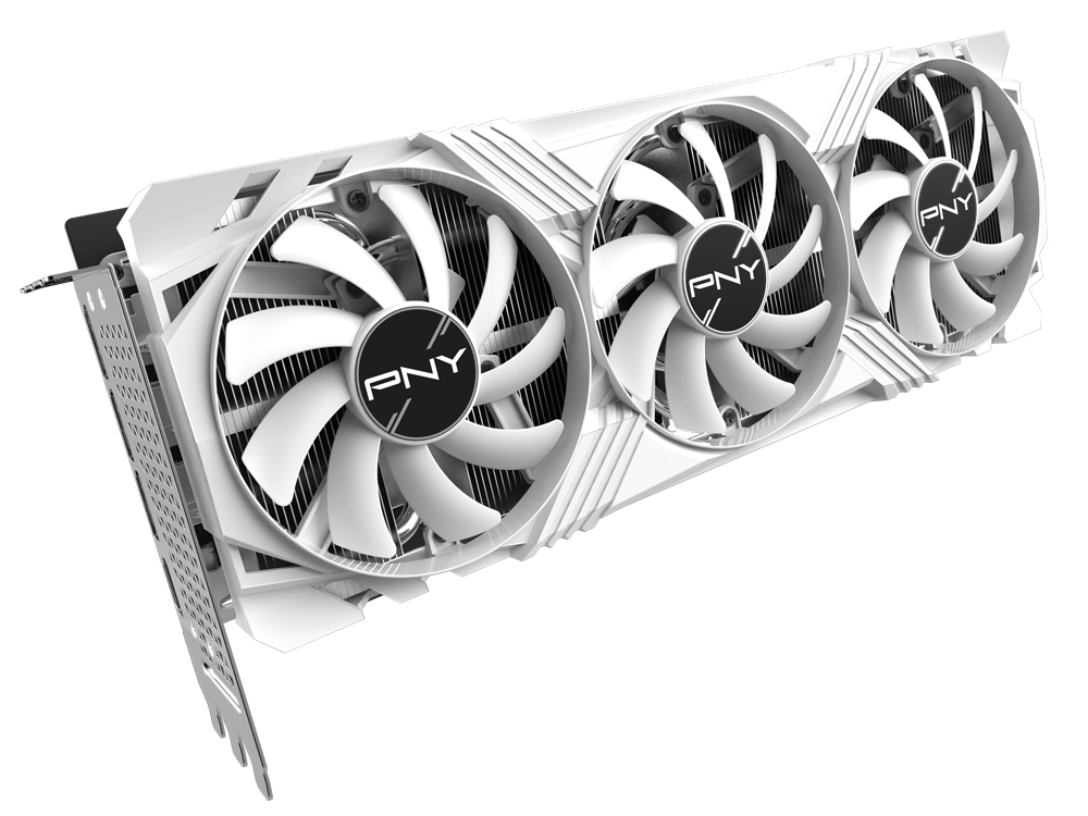 白い3連ファンクーラーを搭載するGeForce RTX 4070 TiがPNYから
